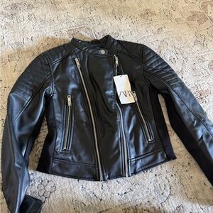 ZARA Black Leather Jacket for Women